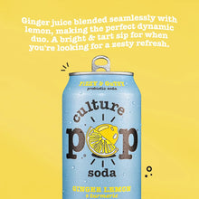 Load image into Gallery viewer, Culture Pop Sparkling Probiotic Soda, Ginger Lemon, 12oz (Pack of 12)

