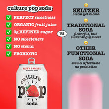 Load image into Gallery viewer, Culture Pop Sparkling Probiotic Soda, Strawberry, 12oz (Pack of 12)
