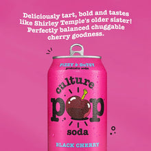 Load image into Gallery viewer, Culture Pop Sparkling Probiotic Soda, Black Cherry, 12oz (Pack of 12)
