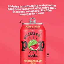 Load image into Gallery viewer, Culture Pop Sparkling Probiotic Soda, Watermelon Lime, 12oz (Pack of 12)
