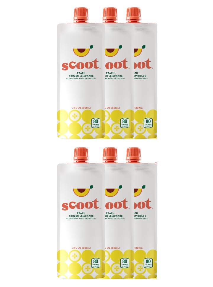 Scoot Frozen Lemonade, Peach, 3oz (Pack of 6)