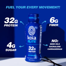 Load image into Gallery viewer, Koia ELITE Plant Based 32g Protein Shake, Vanilla, 12oz (Pack of 12)
