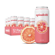 Load image into Gallery viewer, Spindrift Fruit Flavored Sparkling Water, Grapefruit, 16oz (Pack of 12)
