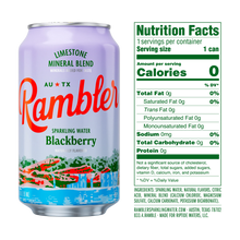 Load image into Gallery viewer, Rambler Sparkling Water, Blackberry, 12oz (Pack of 8)
