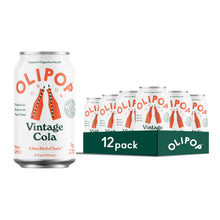 Load image into Gallery viewer, Olipop Sparkling Prebiotic Soda, Vintage Cola, 12oz (Pack of 12)
