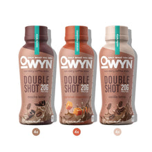Load image into Gallery viewer, OWYN Non-Dairy Coffee Shake 20g Protein, Double Shot Three Flavor Variety, 12oz (Pack of 12)
