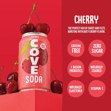 Load image into Gallery viewer, Cove Soda Probiotic Soft Drink, Cherry, 12oz (Pack of 12)
