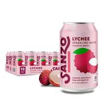 Load image into Gallery viewer, Sanzo Flavored Sparkling Water, Lychee (Berry), 12oz (Pack of 12)
