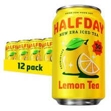 Load image into Gallery viewer, HALFDAY Prebiotic Iced Tea, Lemon, 12oz (Pack of 12)
