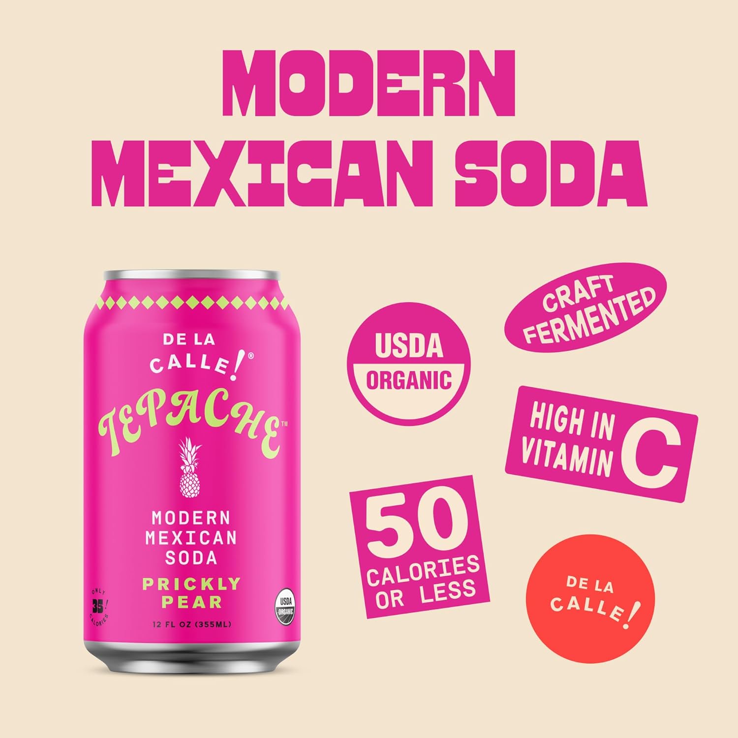 De La Calle Tepache Modern Mexican Soda, Prickly Pear Cactus, 12oz (Pa –  Oasis Snacks