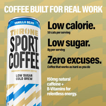 Load image into Gallery viewer, Throne Sport Cold Brew Coffee, Vanilla Bean, 11oz (Pack of 12)
