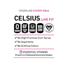 Load image into Gallery viewer, CELSIUS Sparkling Fitness Energy Drink, Cherry Cola, 12oz (Pack of 12)
