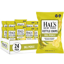 Load image into Gallery viewer, Hal&#39;s New York Kettle Cooked Potato Chips, Dill Pickle, 2 oz (Pack of 24)
