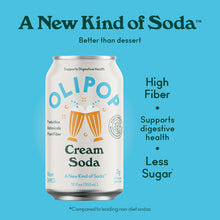 Load image into Gallery viewer, Olipop Sparkling Prebiotic Soda, Cream Soda, 12oz (Pack of 12)
