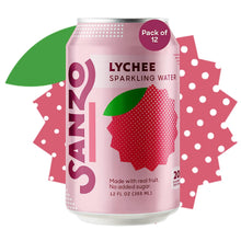 Load image into Gallery viewer, Sanzo Sparkling Water, Lychee (Berry), 12oz (Pack of 12)
