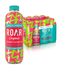 Load image into Gallery viewer, ROAR Complete Hydration Organic Drink, Cucumber Watermelon, 18 oz (Pack of 12)
