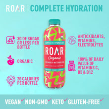 Load image into Gallery viewer, ROAR Complete Hydration Organic Drink, Cucumber Watermelon, 18 oz (Pack of 12)
