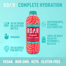 Load image into Gallery viewer, ROAR Complete Hydration Organic Drink, Strawberry Lemonade, 18 oz (Pack of 12)
