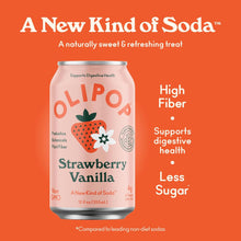 Load image into Gallery viewer, Olipop Sparkling Prebiotic Soda, Strawberry Vanilla, 12oz (Pack of 12)
