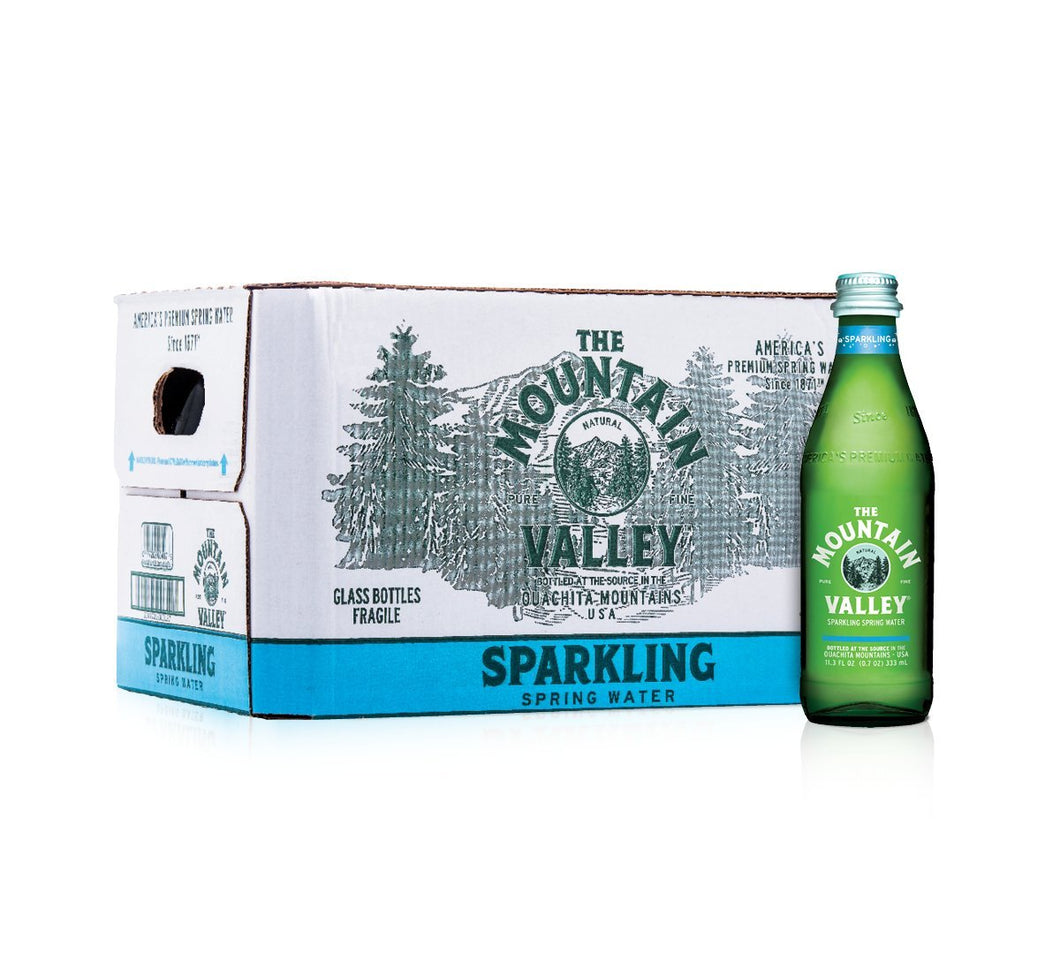 The Mountain Valley Sparkling Spring Water, 333ml (11.3oz) (Pack of 24)