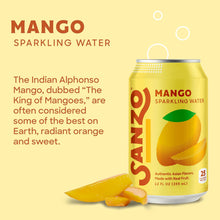 Load image into Gallery viewer, Sanzo Flavored Sparkling Water, Mango (Alphonso), 12oz (Pack of 12)
