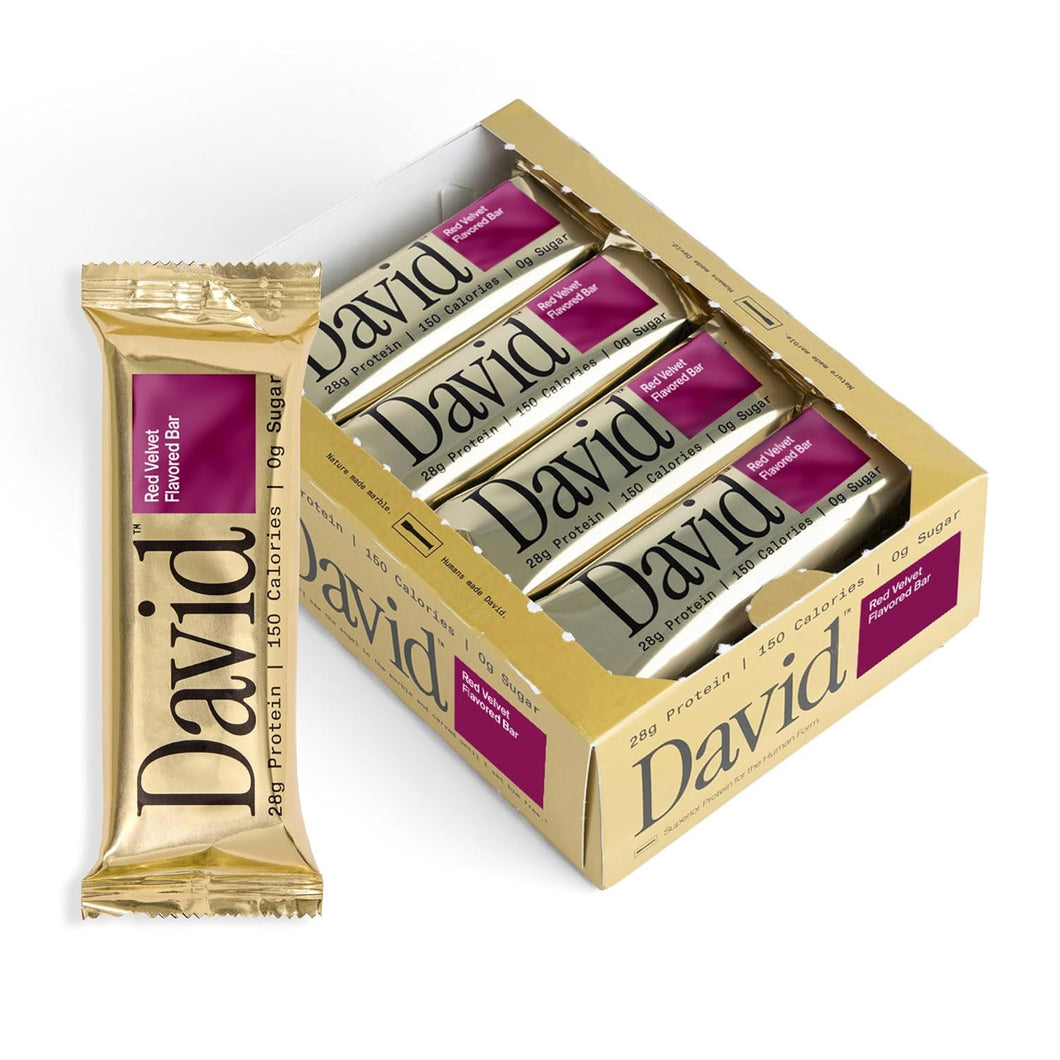 David Protein Bar, Red Velvet, 2.05oz (Pack of 12)