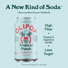Load image into Gallery viewer, Olipop Sparkling Prebiotic Soda, Tropical Punch, 12oz (Pack of 12)
