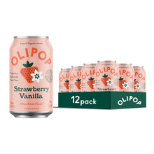 Load image into Gallery viewer, Olipop Sparkling Prebiotic Soda, Strawberry Vanilla, 12oz (Pack of 12)
