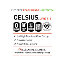 Load image into Gallery viewer, CELSIUS Fizz-Free Energy Drink, Peach Mango, 12oz (Pack of 12)
