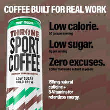 Load image into Gallery viewer, Throne Sport Cold Brew Coffee, Mint Mocha, 11oz (Pack of 12)
