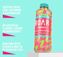 Load image into Gallery viewer, ROAR Complete Hydration Organic Drink, Cucumber Watermelon, 18 oz (Pack of 12)
