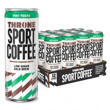 Load image into Gallery viewer, Throne Sport Cold Brew Coffee, Mint Mocha, 11oz (Pack of 12)
