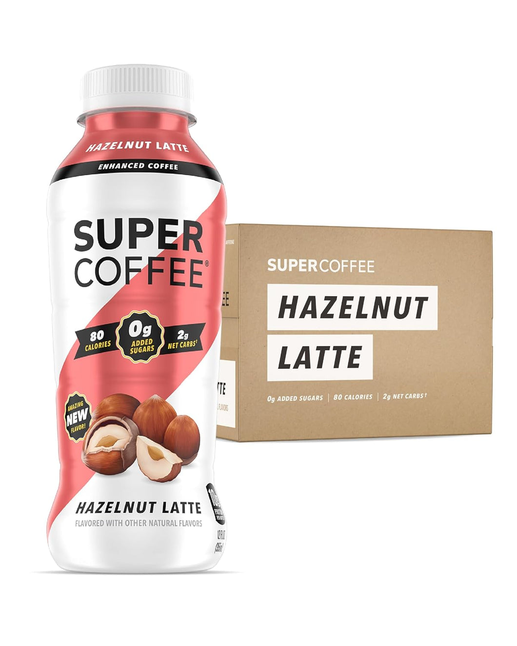 Super Coffee, Hazelnut Latte, 12oz (Pack of 12)