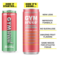 Load image into Gallery viewer, GYM WEED Athletic Focus Drink, Rainbow Sherbet, 12oz (Pack of 12)
