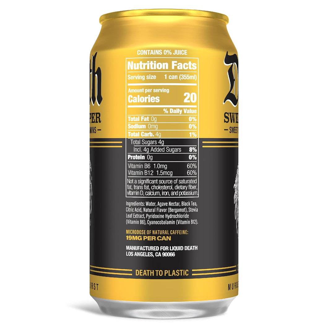 Liquid Death Iced Tea, Sweet Reaper, 12oz (Pack of 12)