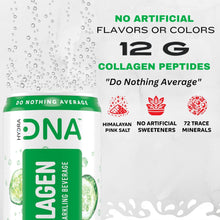 Load image into Gallery viewer, HydraDNA Collagen Infused Sparkling Drink, Cucumber Lime, 12oz (Pack of 12)
