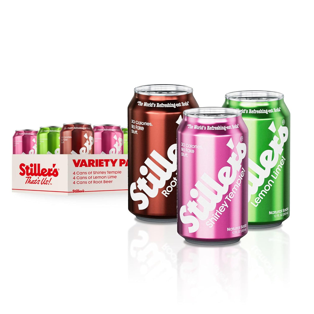 Stiller’s Soda, 3 Flavor Variety, 12oz (Pack of 12)