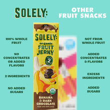 Load image into Gallery viewer, Solely Organic Fruit Jerky, Banana &amp; Dark Chocolate, 0.8oz (Pack of 12)
