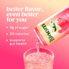 Load image into Gallery viewer, Bloom Pop Prebiotic Soda, Strawberry Cream, 12oz (Pack of 12)
