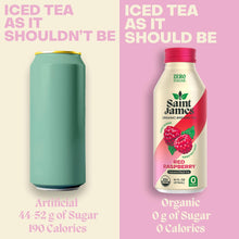 Load image into Gallery viewer, Saint James Organic Brewed Iced Tea, Raspberry, 16oz (Pack of 12)
