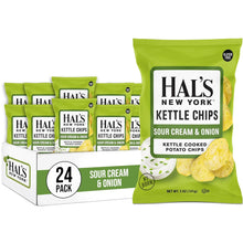 Load image into Gallery viewer, Hal&#39;s New York Kettle Cooked Potato Chips, Sour Cream &amp; Onion, 2 oz (Pack of 24)
