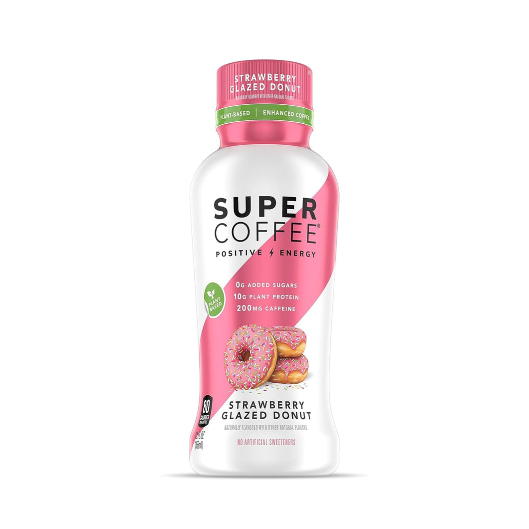 KITU Super Coffee, Strawberry Glazed Donut, 12 oz (Pack of 12)