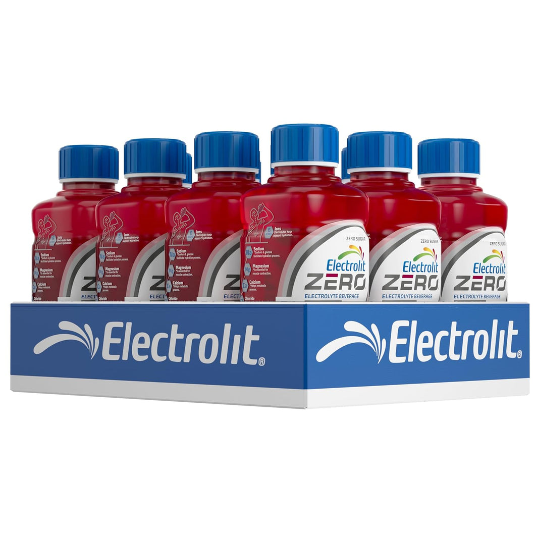 Electrolit ZERO Electrolyte Hydration Beverage, Fruit Punch, 21oz (Pack of 12)