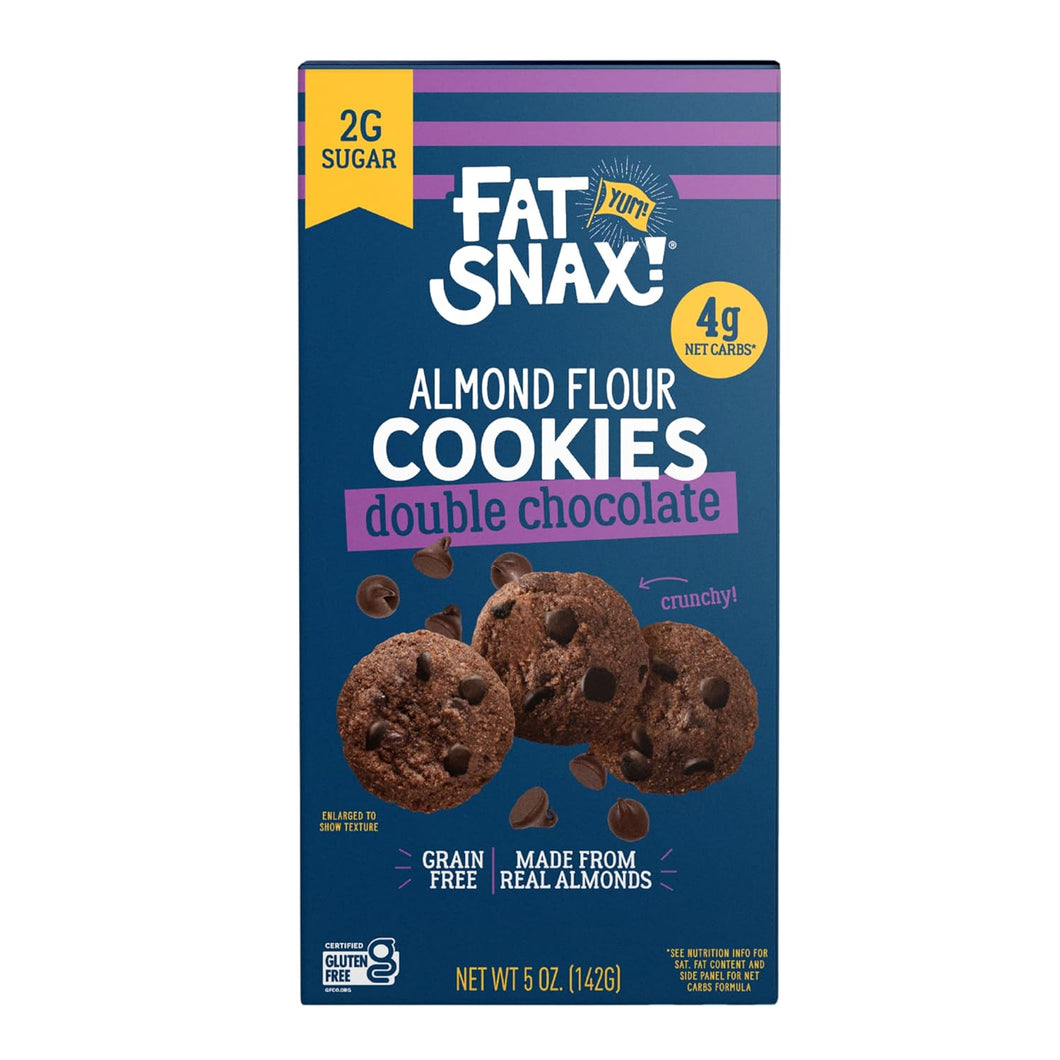 Fat Snax Almond Flour Cookies, Double Chocolate, 5oz (Pack of 6)