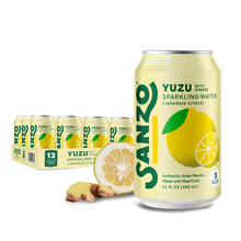 Load image into Gallery viewer, Sanzo Flavored Sparkling Water, Yuzu (Lemon), 12oz (Pack of 12)
