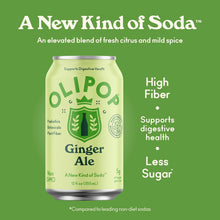 Load image into Gallery viewer, Olipop Sparkling Prebiotic Soda, Ginger Ale, 12oz (Pack of 12)
