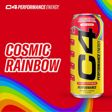 Load image into Gallery viewer, Cellucor C4 Performance Zero Sugar Energy Drink, Cosmic Rainbow, 16oz (Pack of 12)
