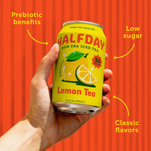 Load image into Gallery viewer, HALFDAY Prebiotic Iced Tea, Lemon, 12oz (Pack of 12)
