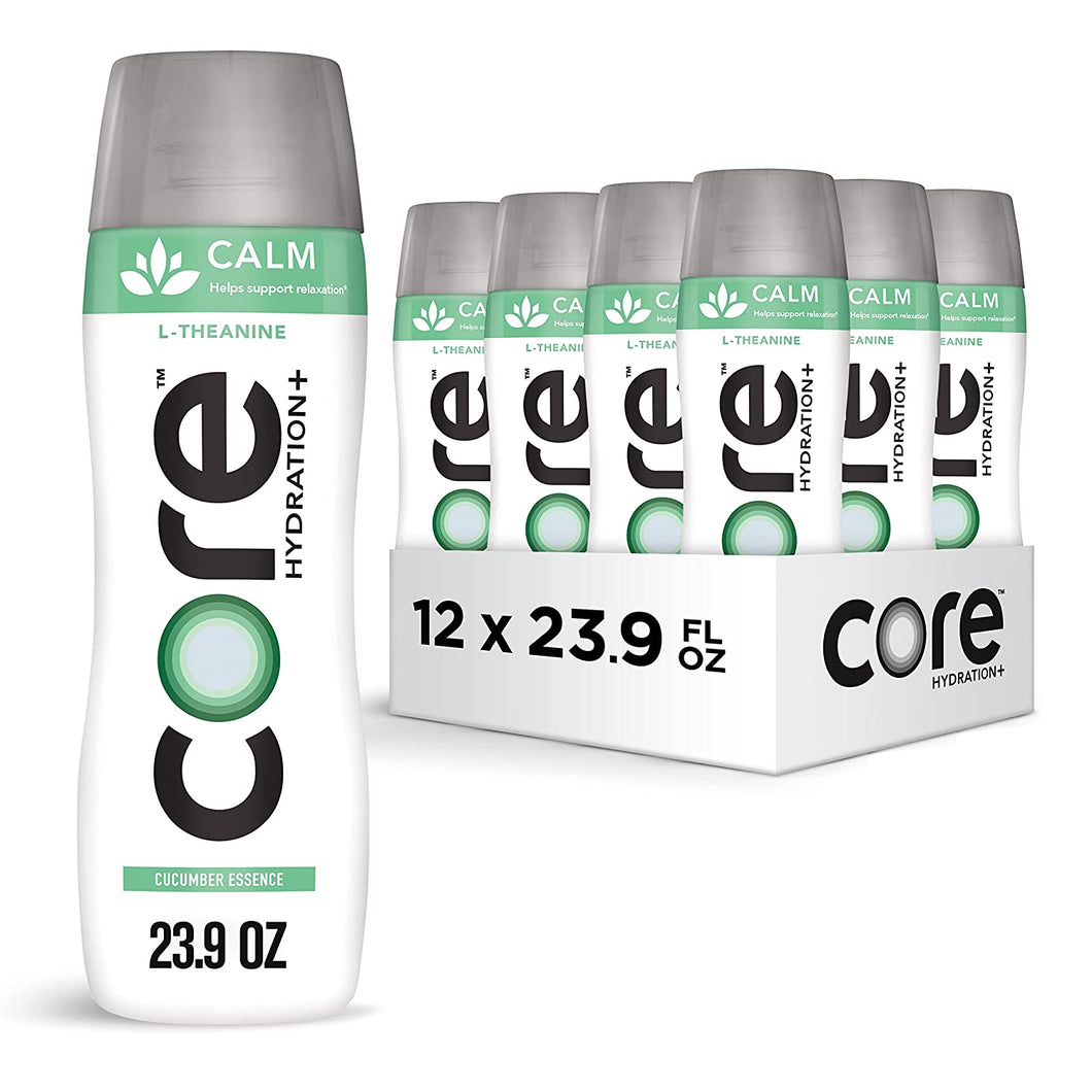 Core Hydration Plus Enhanced Water, Calm - Cucumber Essence, 23.9oz (Pack of 12)