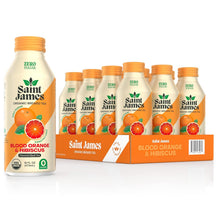Load image into Gallery viewer, Saint James Organic Brewed Iced Tea, Blood Orange &amp; Hibiscus, 16oz (Pack of 12)
